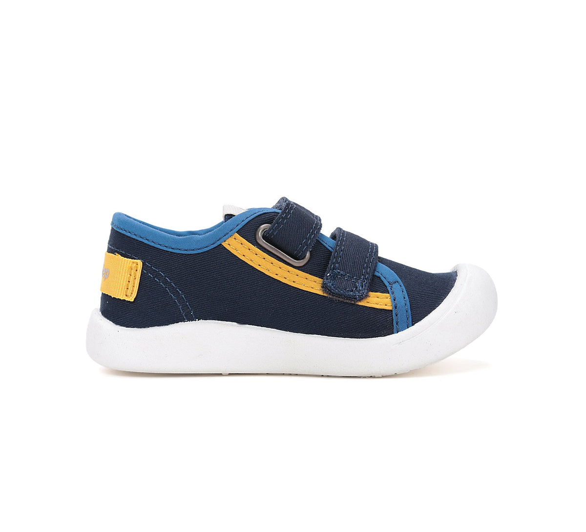 D.D.Step tenisi baieti din panza 22-27 Royal Blue cu dungi