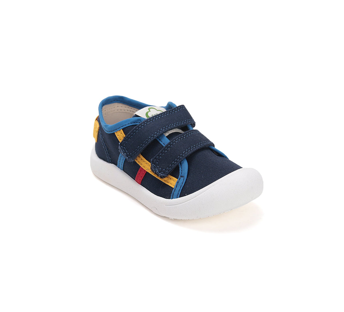 D.D.Step tenisi baieti din panza 22-27 Royal Blue cu dungi