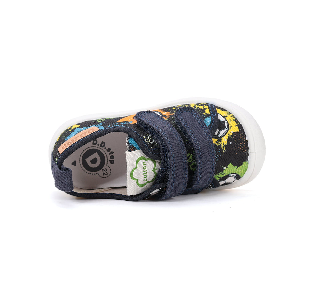 D.D.Step tenisi baieti din panza 22-33 Royal Blue Football