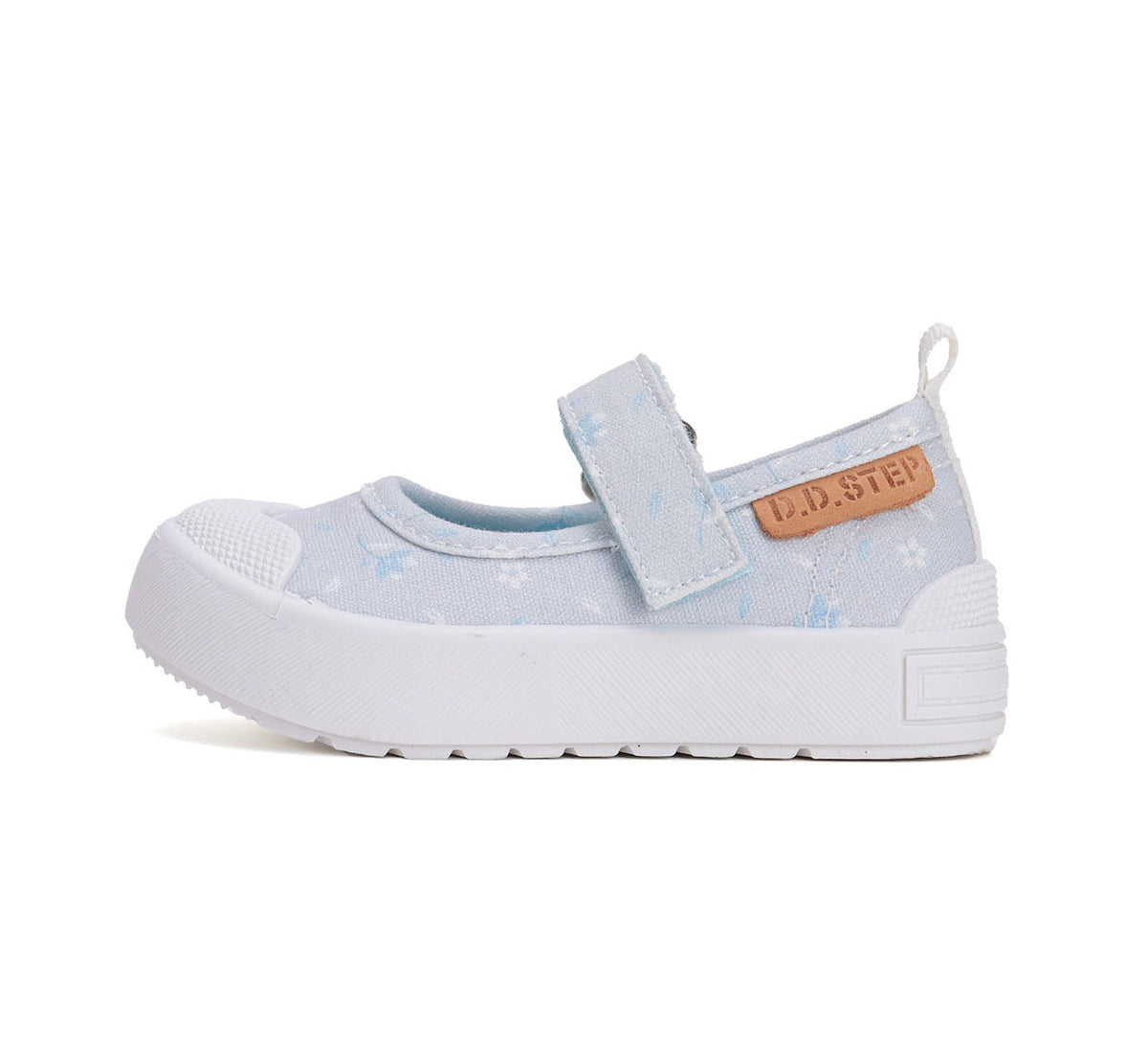 D.D.Step tenisi fete decupati 20-25 Sky Blue cu floricele