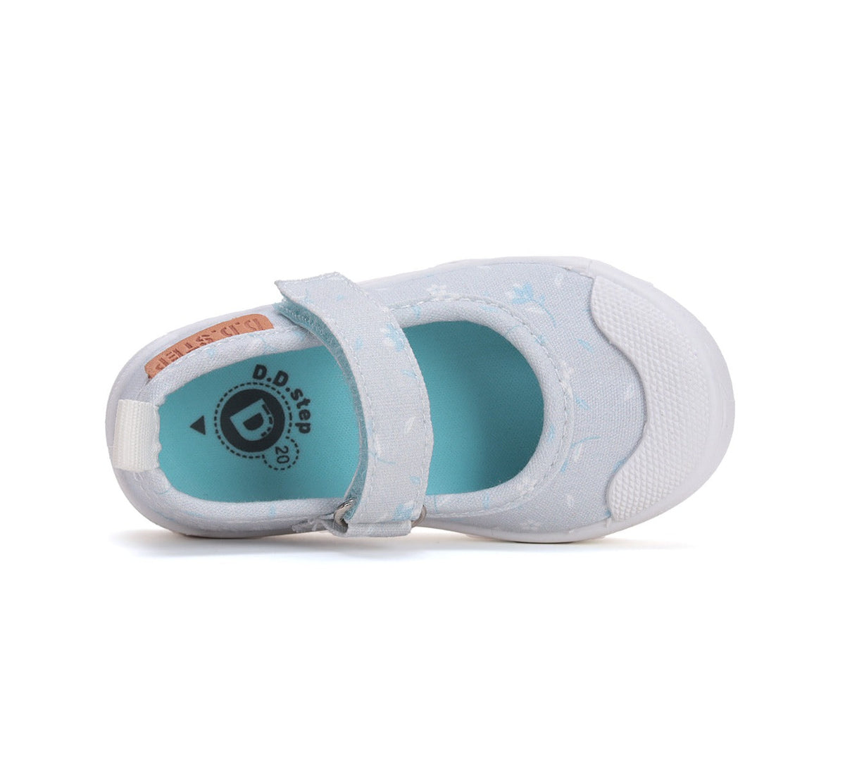 D.D.Step tenisi fete decupati 20-25 Sky Blue cu floricele