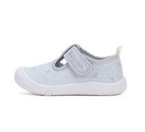 D.D.Step tenisi fete decupati 22-27 Sky Blue cu floricele