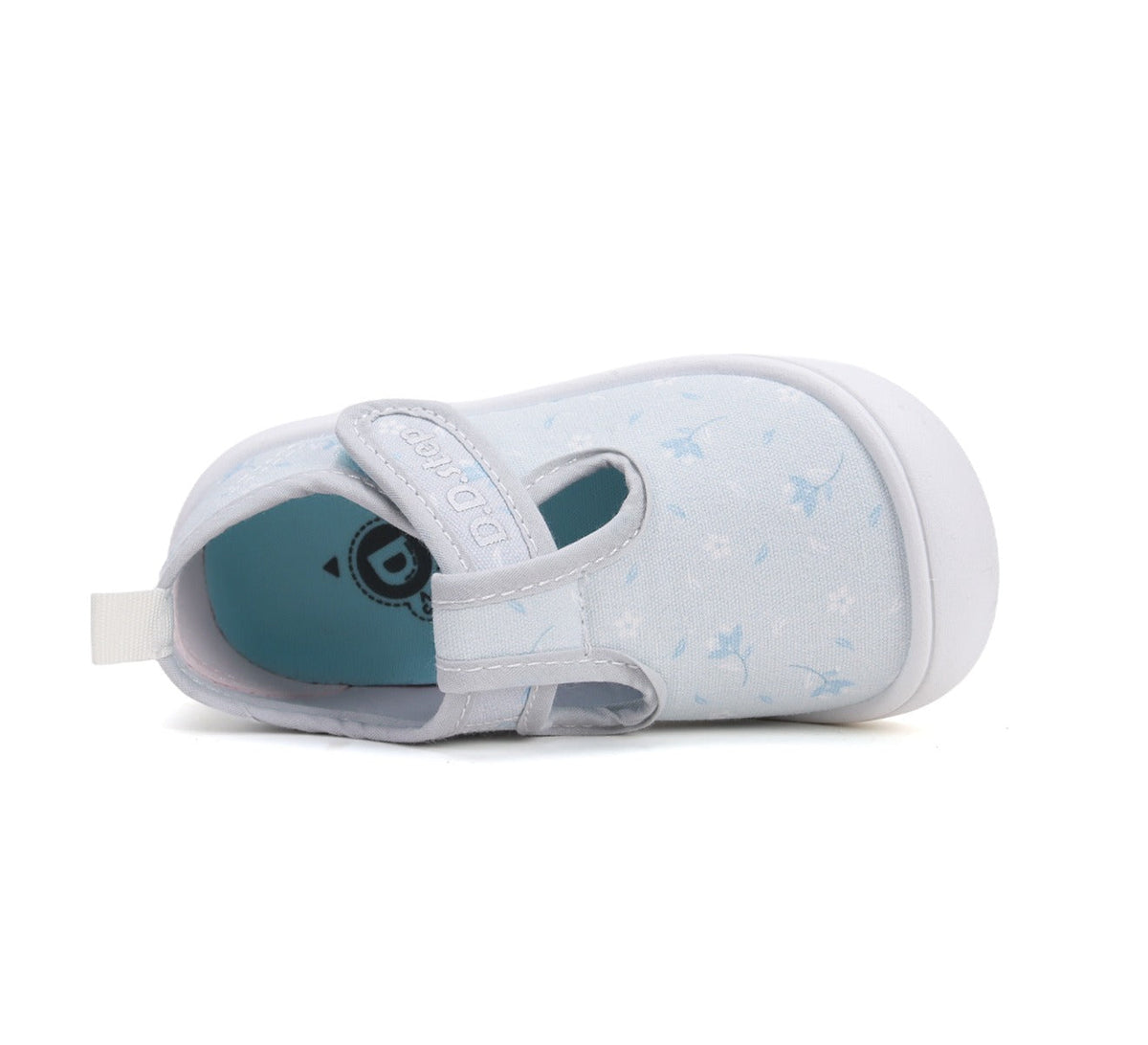 D.D.Step tenisi fete decupati 22-27 Sky Blue cu floricele