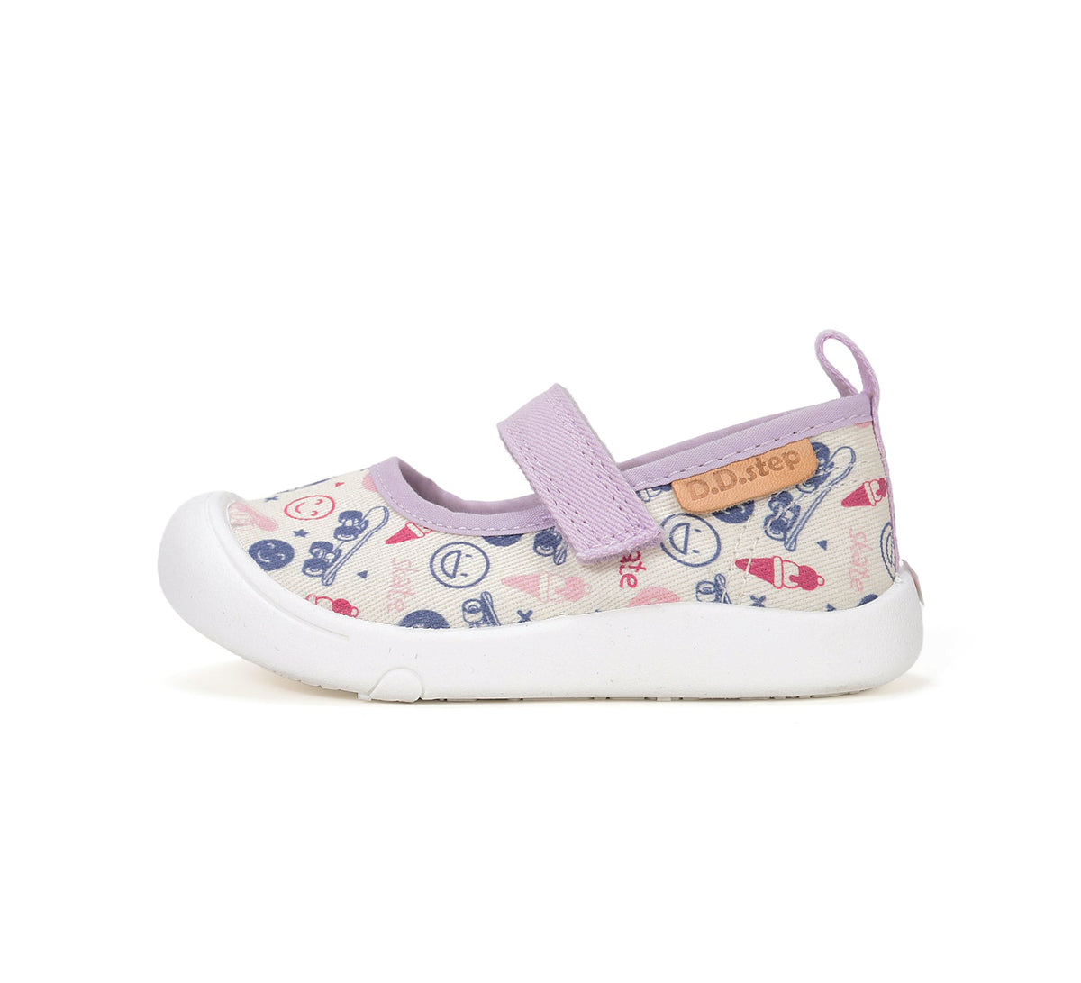 D.D.Step tenisi fete decupati din panza 22-27 Cream Skate