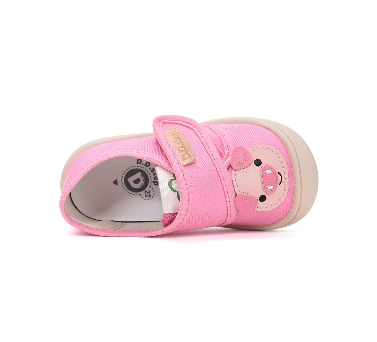 D.D.Step tenisi fete din panza 22-27 Hot Pink cu catel
