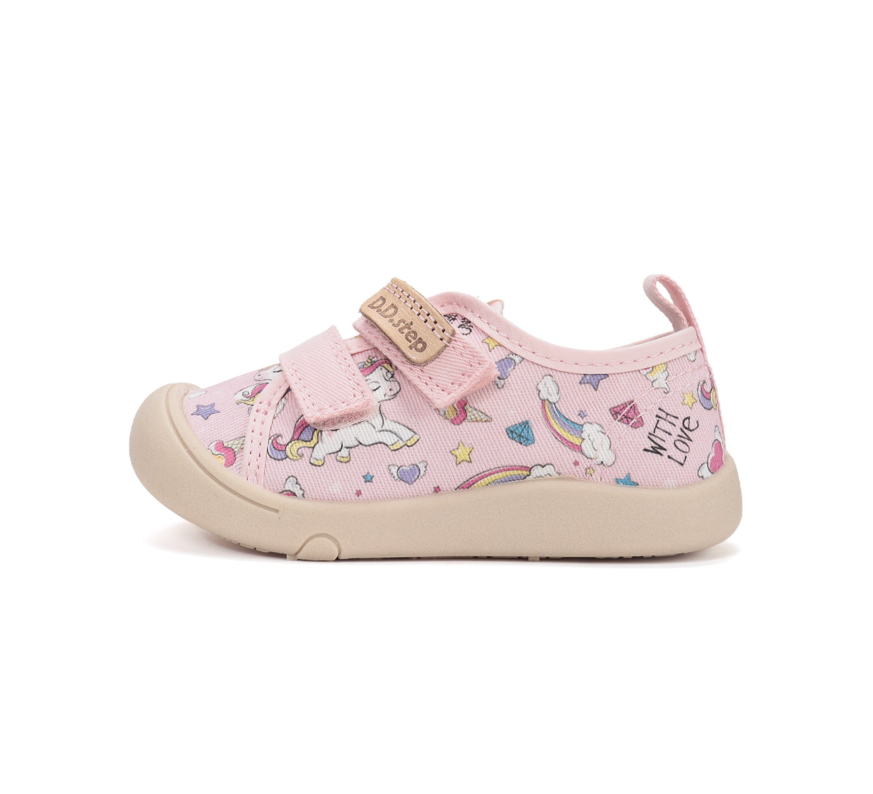 D.D.Step tenisi fete din panza 28-33 Baby Pink Unicorn Imagine secundară a produsului