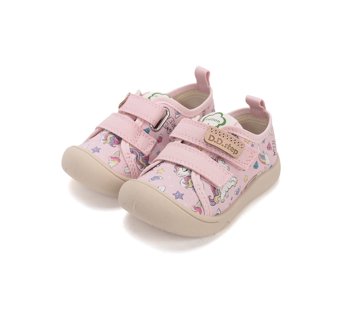 D.D.Step tenisi fete din panza 28-33 Baby Pink Unicorn