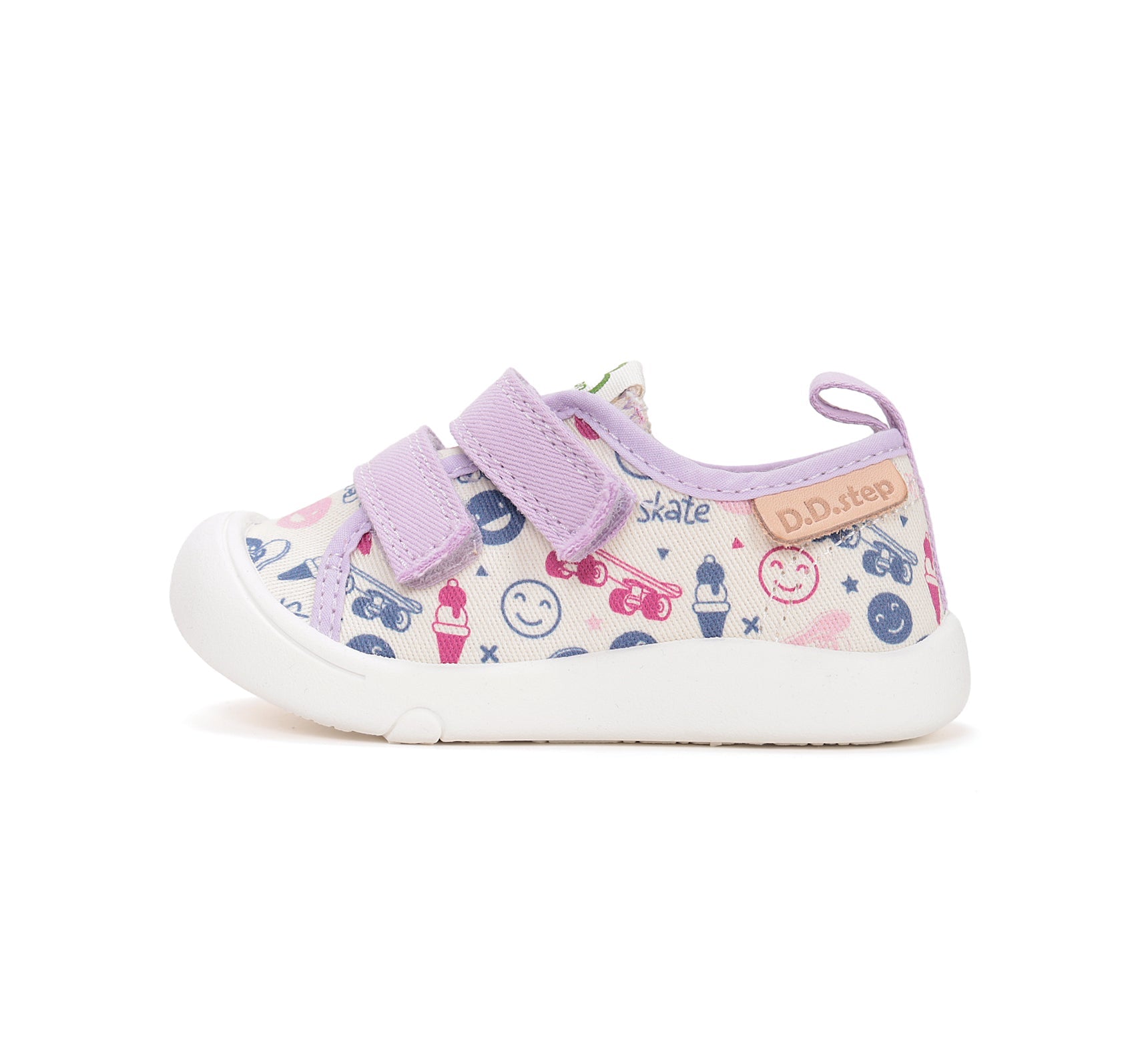 D.D.Step tenisi fete din panza 22-27 Cream Skate Imagine secundară a produsului