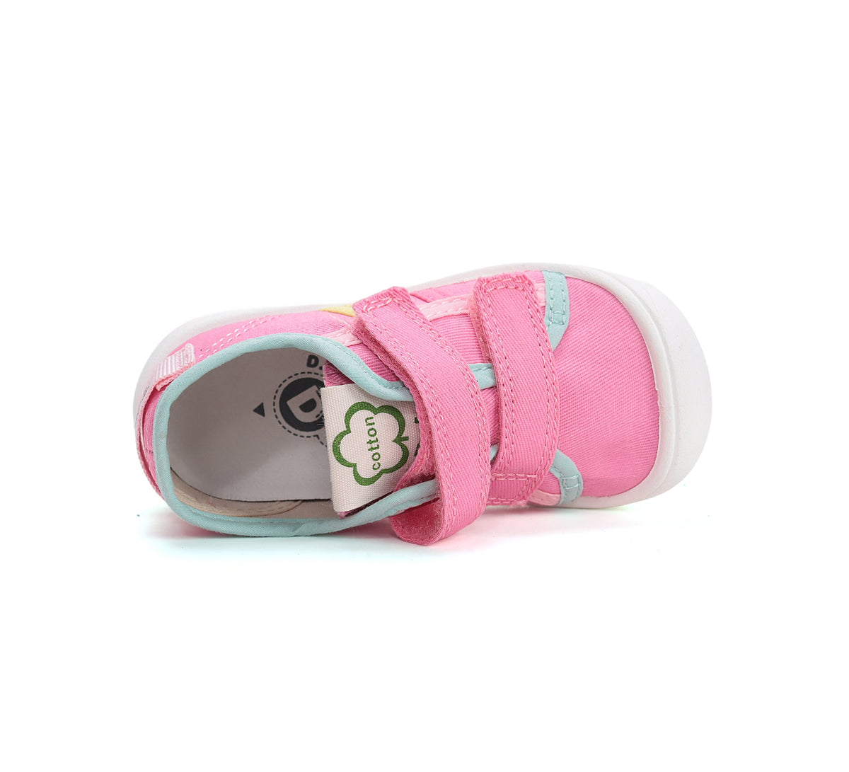 D.D.Step tenisi fete din panza 22-27 Hot Pink cu dungi