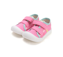 D.D.Step tenisi fete din panza 22-27 Hot Pink cu dungi