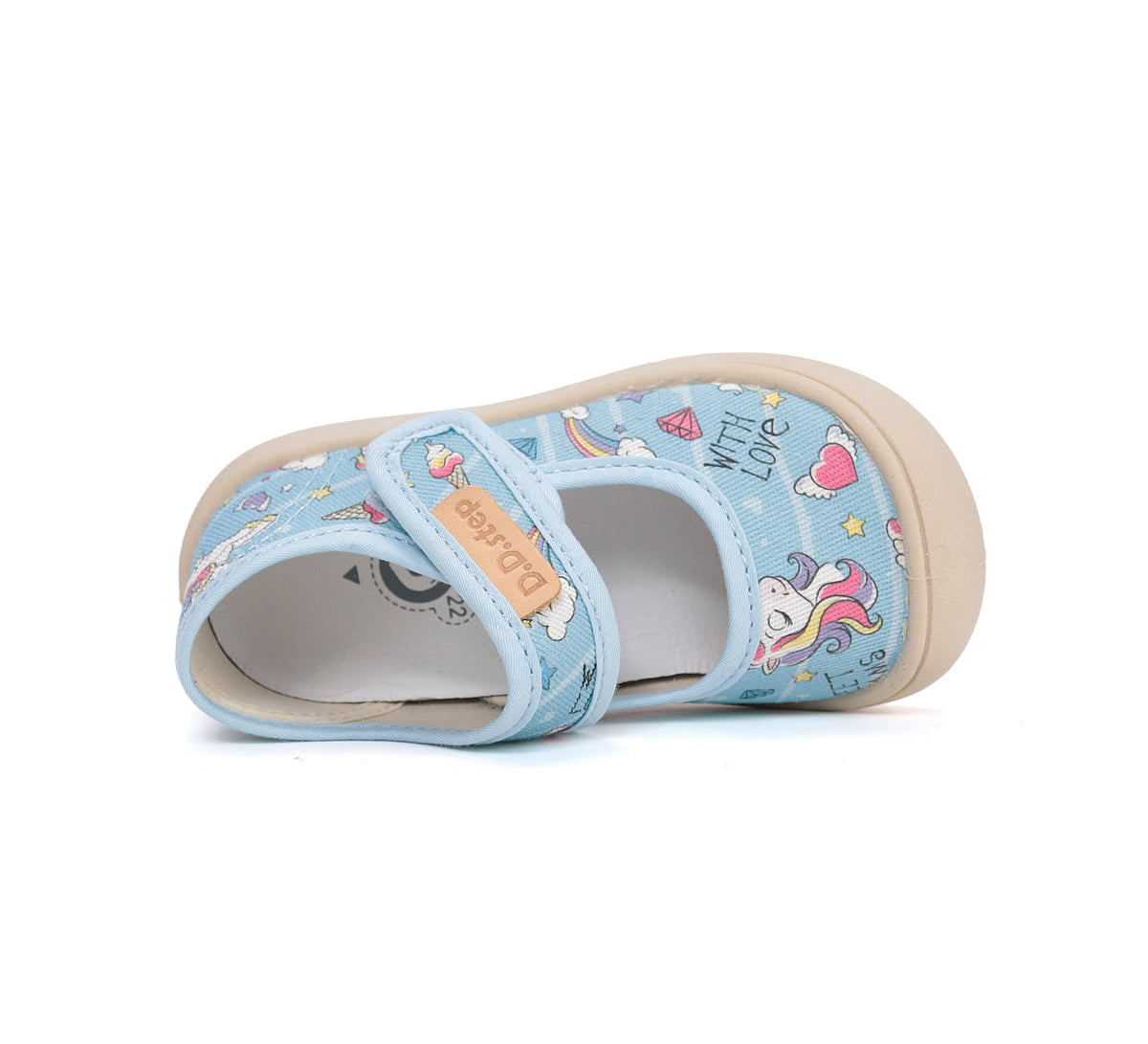 D.D.Step tenisi fete decupati din panza 22-33 Oceanic Unicorn