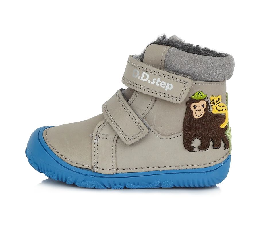 D.D.Step ghete baieti imblanite Barefoot 20-25, Maimuta Grey Imagine principală a produsului