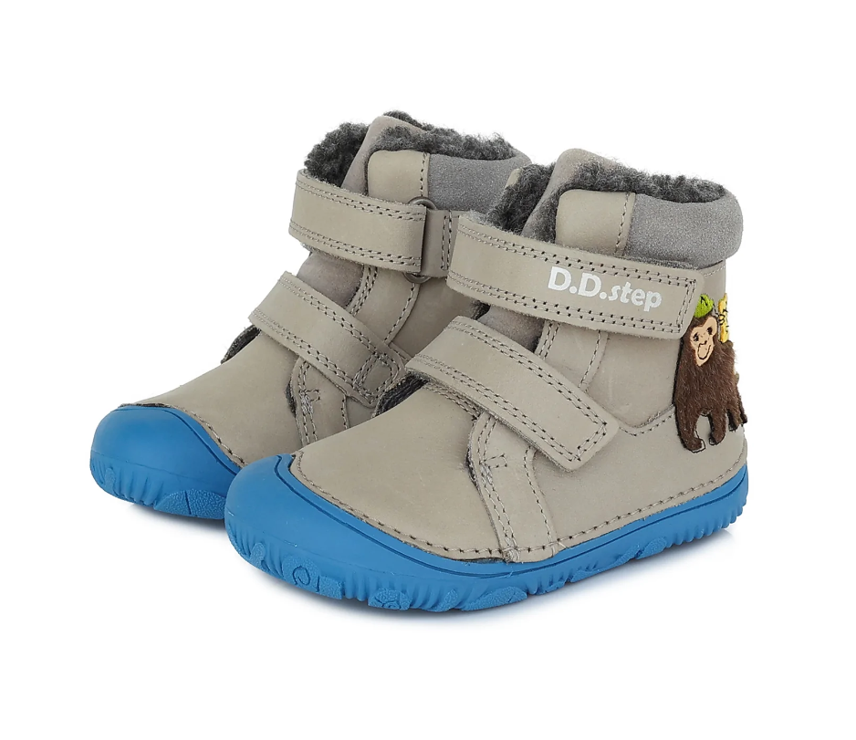 D.D.Step ghete baieti imblanite Barefoot 20-25, Maimuta Grey Imagine secundară a produsului