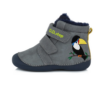 D.D.Step ghete baieti Primii Pasi imblaniti 18-24, Pasare Dark Grey