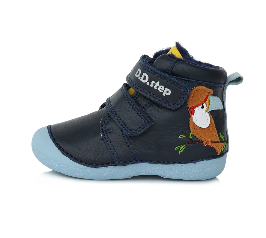 D.D.Step ghete baieti Primii Pasi imblaniti 20-25, Pasare Royal Blue