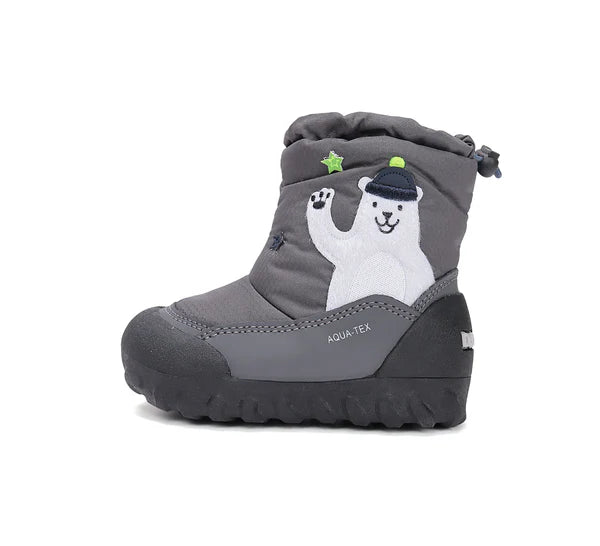 D.D.Step cizme baieti Aqua-Tex imblanite 22-27 Dark Grey cu urs polar Imagine secundară a produsului