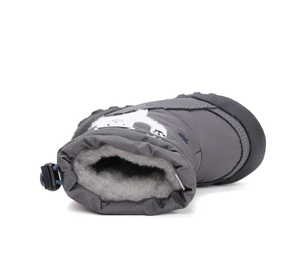 D.D.Step cizme baieti Aqua-Tex imblanite 22-27 Grey cu urs polar