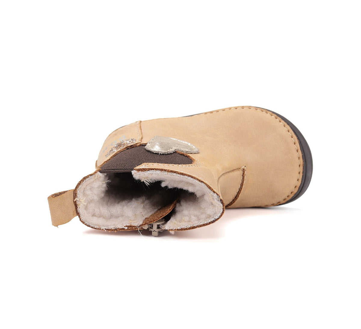 D.D.Step cizme fete captusite 26-31 Cream cu inimioare