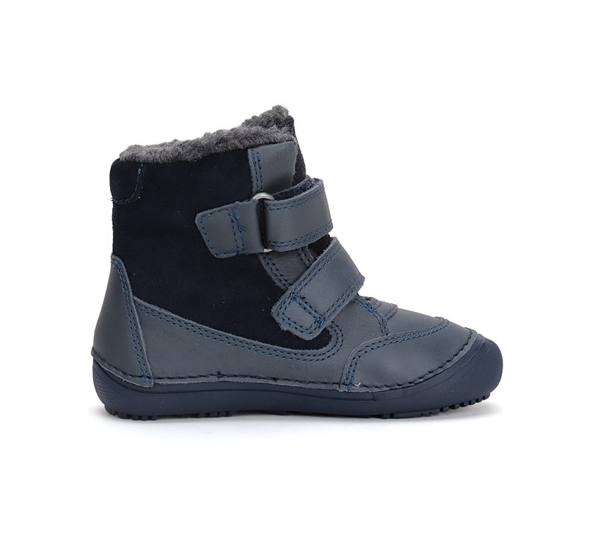 D.D.Step ghete baieti Barefoot captusite 25-30 Royal Blue cu crocodil
