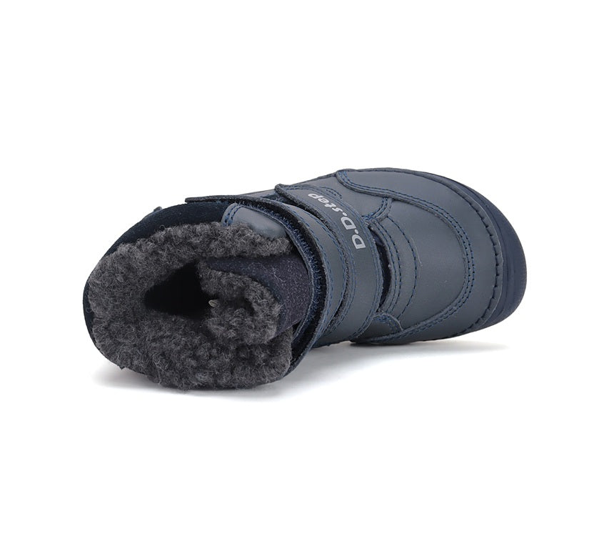 D.D.Step ghete baieti Barefoot captusite 25-30 Royal Blue cu crocodil