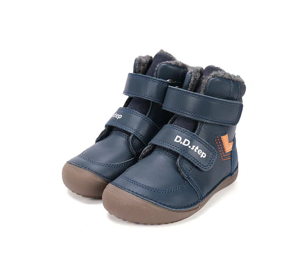 D.D.Step ghete baieti Barefoot captusite 25-30 Rotal Blue cu portocaliu Imagine principală a produsului