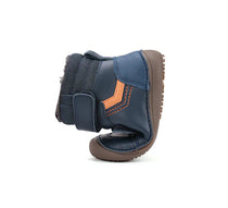 D.D.Step ghete baieti Barefoot captusite 25-30 Rotal Blue cu portocaliu