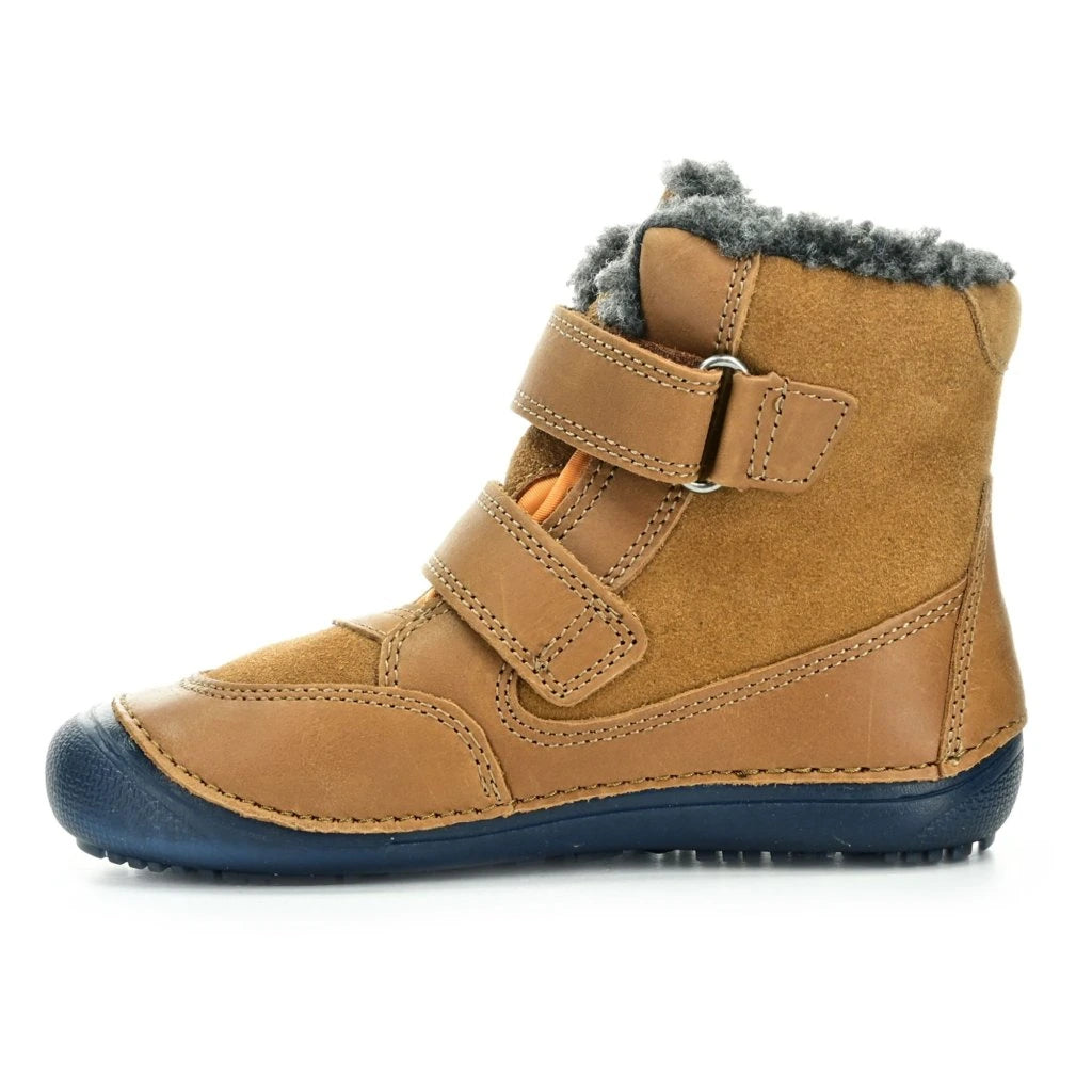 D.D.Step ghete baieti Barefoot captusite cu talpa fluorescenta 25-30 Chocolate cu unelte