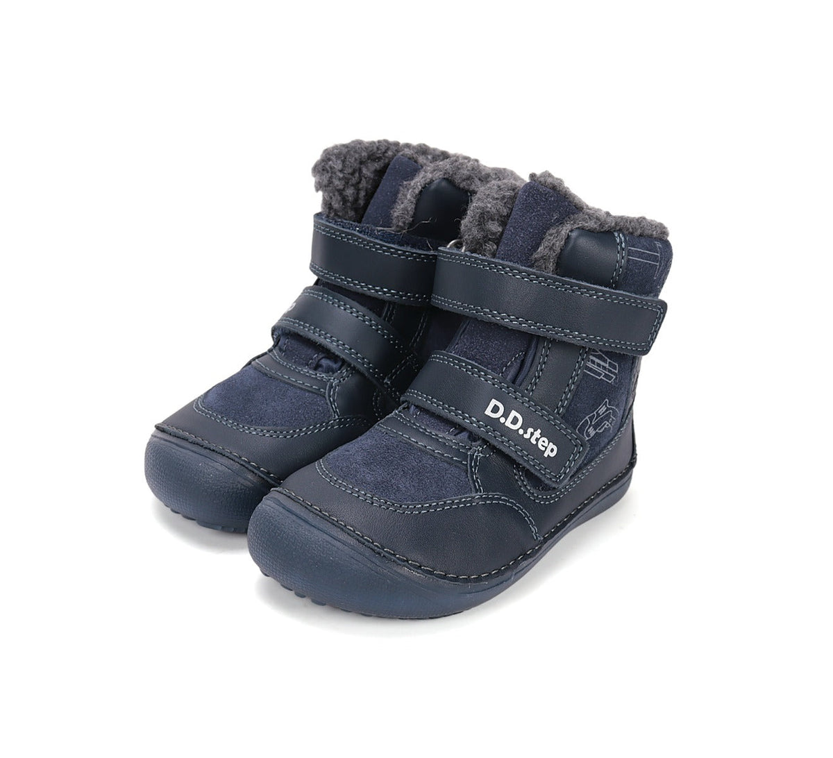 D.D.Step ghete baieti Barefoot captusite cu talpa fluorescenta 25-30 Royal Blue cu unelte