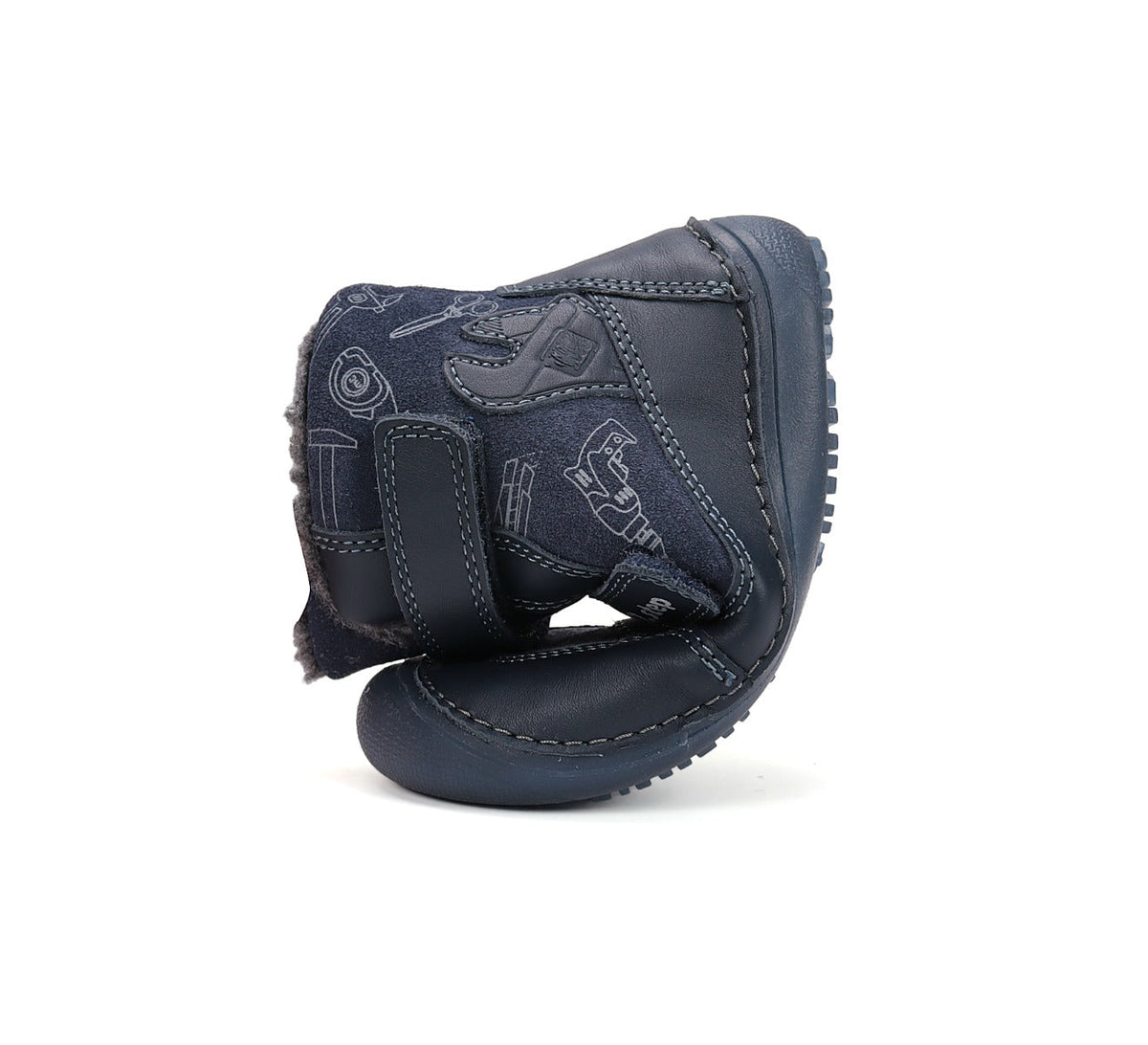D.D.Step ghete baieti Barefoot captusite cu talpa fluorescenta 25-30 Royal Blue cu unelte