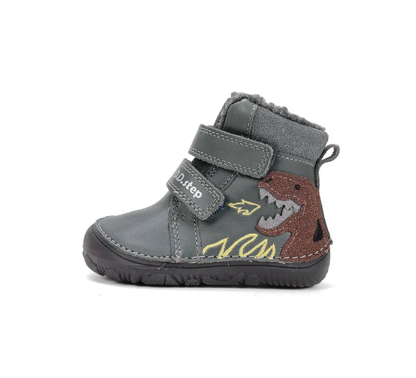 D.D.Step ghete baieti Barefoot imblanite cu talpa fluorescenta 20-25 Emerald cu dino Imagine secundară a produsului