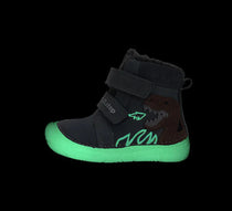 D.D.Step ghete baieti Barefoot imblanite cu talpa fluorescenta 20-25 Emerald cu dino