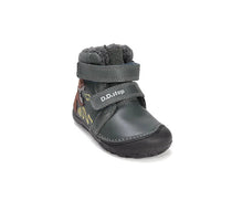 D.D.Step ghete baieti Barefoot imblanite cu talpa fluorescenta 20-25 Emerald cu dino