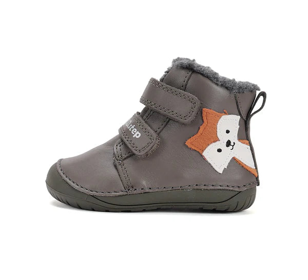 D.D.Step ghete baieti Barefoot imblanite 20-25 Khaki cu raton Imagine secundară a produsului