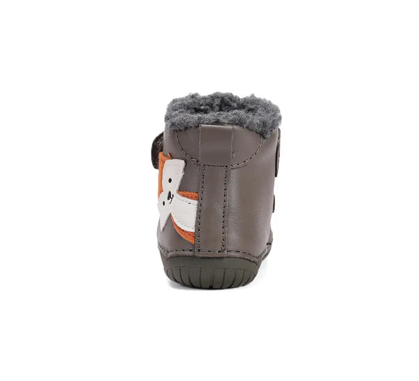 D.D.Step ghete baieti Barefoot imblanite 20-25 Khaki cu raton
