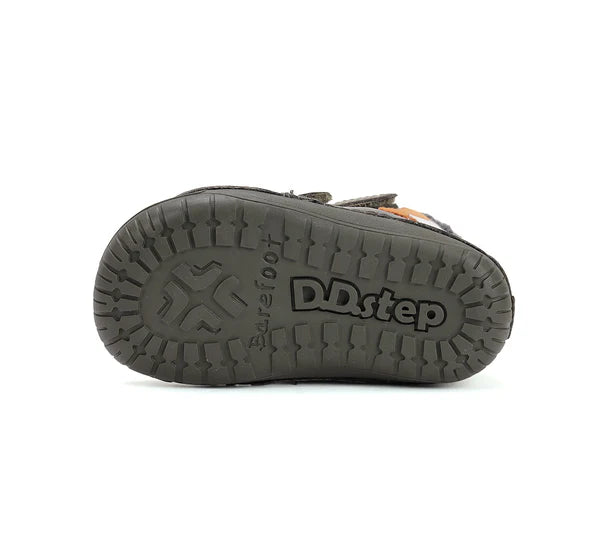 D.D.Step ghete baieti Barefoot imblanite 20-25 Khaki cu raton