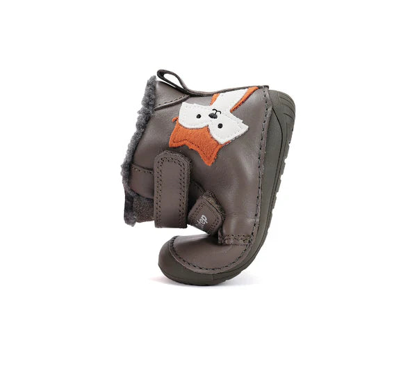 D.D.Step ghete baieti Barefoot imblanite 20-25 Khaki cu raton