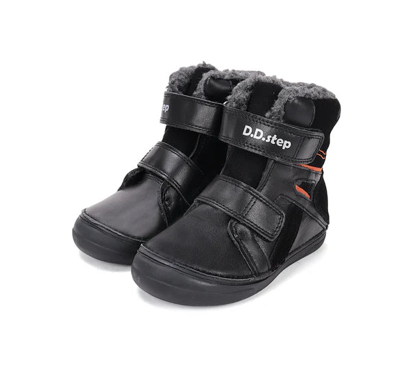 D.D.Step ghete baieti imblanite 26-31 Black cu portocaliu Imagine principală a produsului