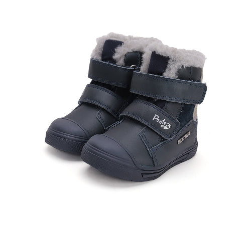 D.D.Step ghete baieti imblanite Ponte20 supinati AQUA-TEX 22-27 Royal Blue cu dino