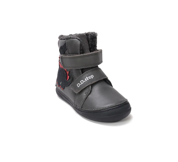 D.D.Step ghete baieti imblanite 26-31 Dark Grey cu dino