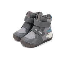 D.D.Step ghete baieti imblanite cu talpa fluorescenta 19-24 Dark Grey Wild Animals