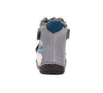 D.D.Step ghete baieti imblanite cu talpa fluorescenta 19-24 Dark Grey Wild Animals