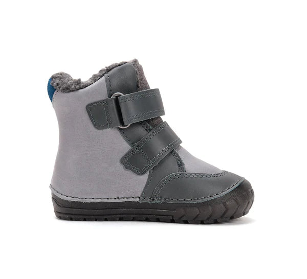 D.D.Step ghete baieti imblanite cu talpa fluorescenta 19-24 Dark Grey Wild Animals