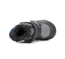 D.D.Step ghete baieti imblanite cu talpa fluorescenta 19-24 Dark Grey Wild Animals