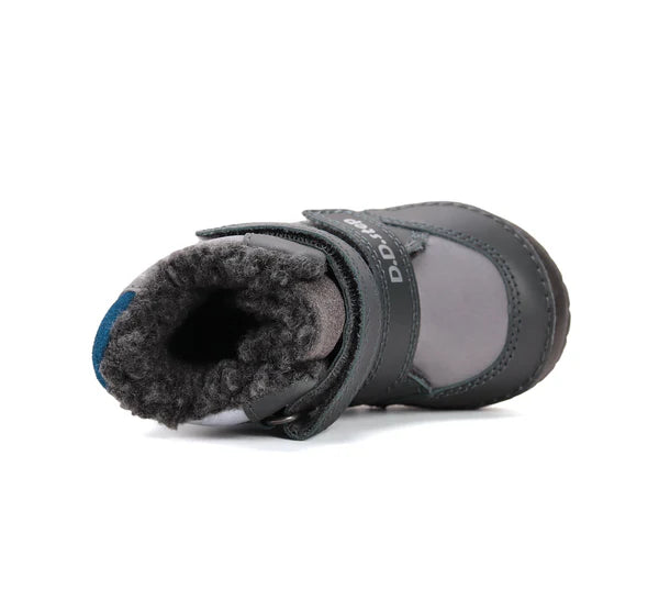 D.D.Step ghete baieti imblanite cu talpa fluorescenta 19-24 Dark Grey Wild Animals