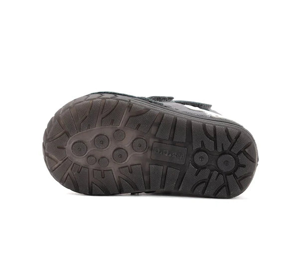D.D.Step ghete baieti imblanite cu talpa fluorescenta 19-24 Dark Grey Wild Animals