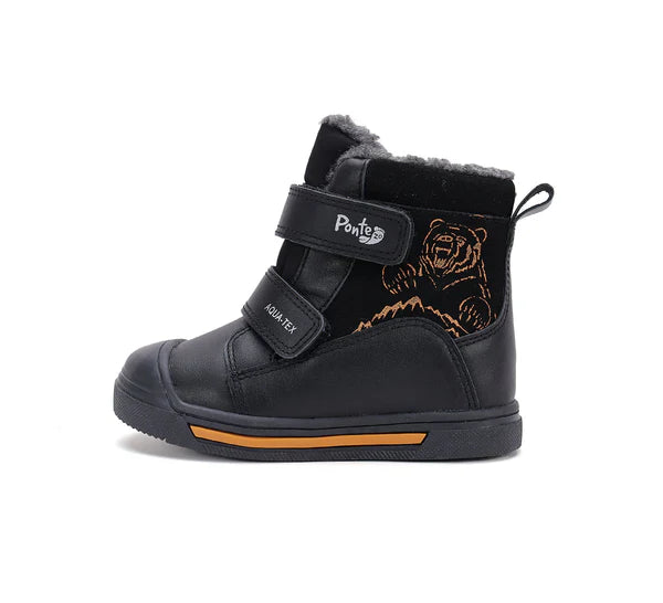 D.D.Step ghete baieti imblanite Ponte20 supinati 22-27 Black cu urs Imagine secundară a produsului