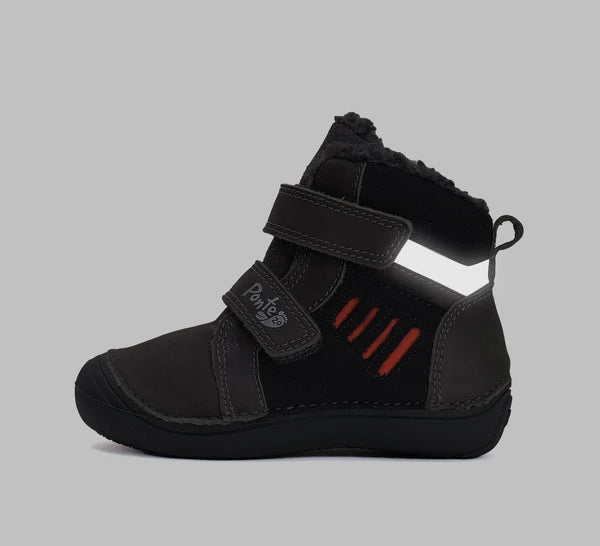 D.D.Step ghete baieti imblanite Ponte20 supinati 30-35 Dark Grey cu dungi