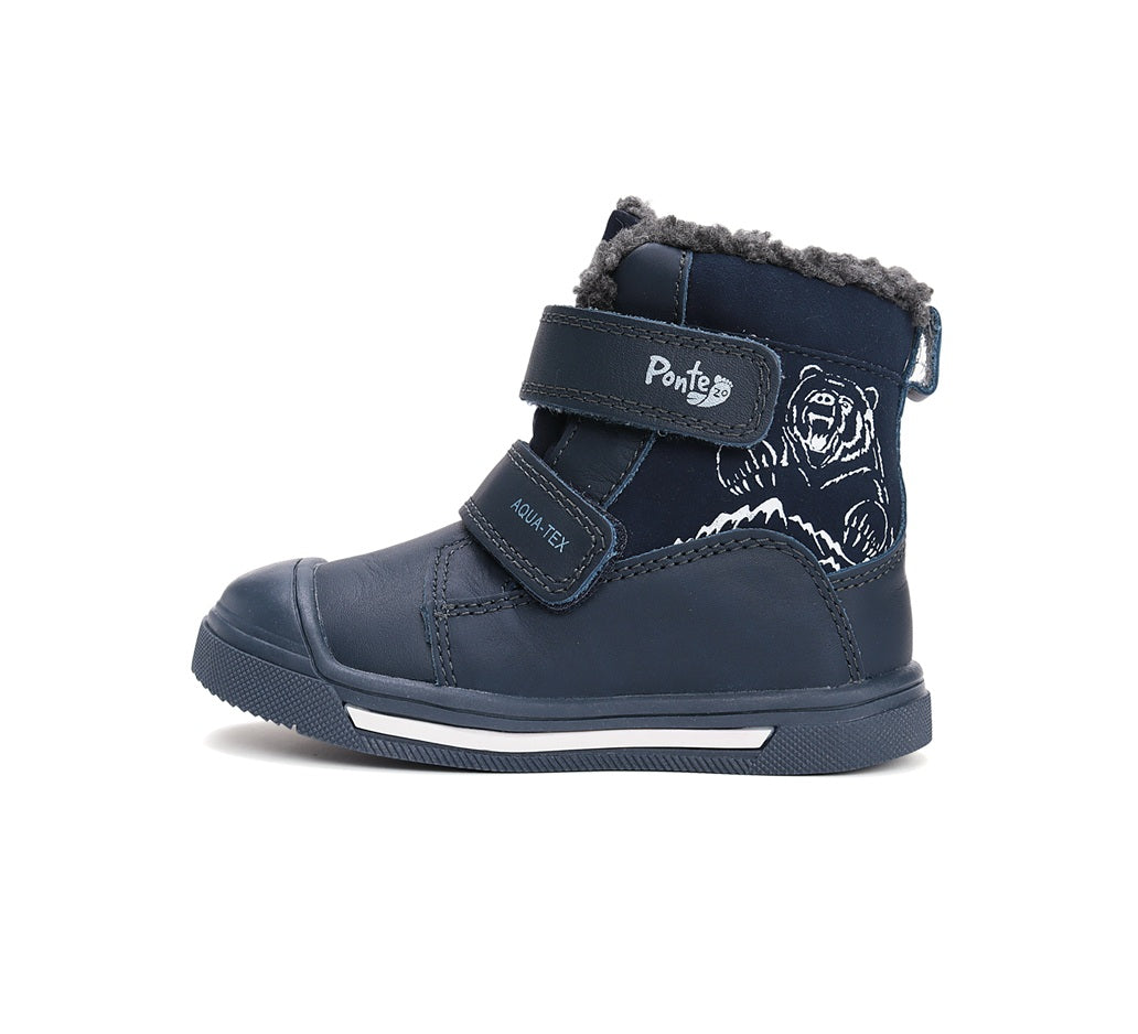 D.D.Step ghete baieti imblanite Ponte20 supinati 22-27 Royal Blue cu urs Imagine secundară a produsului