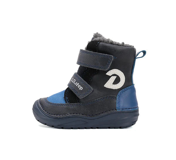 D.D.Step ghete baieti imblanite 20-25 Royal Blue cu D
