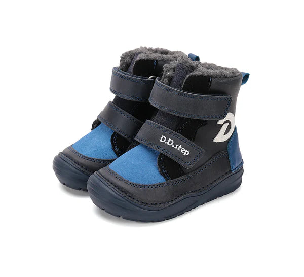 D.D.Step ghete baieti imblanite 20-25 Royal Blue cu D